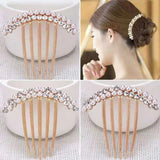 DAIIIBABYYY  -  5 Teeth Hair Side Combs Pearl Crystal Hairpin Comb Wedding Bridal Rhinestone Pearl Crystal Hair Comb Claw Hairpin Hair Accessory