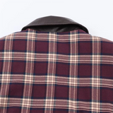 Daiiibabyyy  Winter New Product Women's Fashion Leisure Versatile Flip Collar Long Sleeve Leather plaid Pilot Jacket Coat