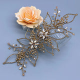Daiiibabyyy  Pearl Hairband Sweet Wedding Hair Bands for Women Handmade Rhinestone Headbands Bridal Hair Accessories Baroque Headdress
