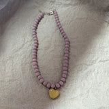 DAIIIBABYYY  -  Trendy Beaded Chain Resin Heart Pendant Necklace for Women Girls New Color Clavicle Chain Delicate Jewelry Gift
