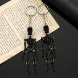 Daiiibabyyy  1pcs Creative Skull Shaking Skeleton Luminous Keychain Men and Women Key Ring Pendant Halloween Fashion Jewelry Gifts