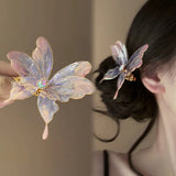 Daiiibabyyy  1PC Butterfly Dream Super Fairy New Chinese Retro Heat Shrink Butterfly Hair Clip Niche Design Temperament Hanfu Side Clip