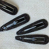 Daiiibabyyy  2PCs Black Rhinestone Hair Clips,Sparkly Crystal Hairpins,Hair Accessories for Women, Trendy Shiny Barrettes for Party Daily Use