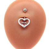 Daiiibabyyy  Y2K Body Jewelry Stainless Steel Wing Heart Belly Button Rings Sexy Accessory Charms Belly Button Ring Shining Crystal Piercing