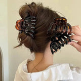 DAIIIBABYYY  -  Large Hollow Out Hair Claw Clips Crab Clamps Women Girls Ponytail Big PC Plastic Hair Barrettes Hairpin Hair Accessories Fashion