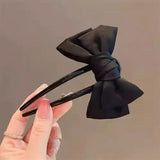 Daiiibabyyy  Black Bowknots U Shape Hair Sticks Simple Women Bun Ball Hairpins Daily Hair Braiding Barrettes Fashion Styling Hair Accessories