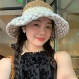 Daiiibabyyy Kint Handmade Lace Summer Outdoor Women Girls Fashion Designer Bucket Street Outdoor Cap