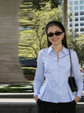 Daiiibabyyy  Lapel Waist Cinching Ruffle Shirt Women Elegant Turn-down Collar Long Sleeve Button Slim Blouse Top Spring Chic Ladies Partywear