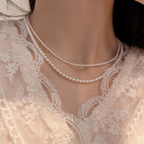 Daiiibabyyy S925 Shell Pearl Choker Women Simple Handmade Strand Bead Necklace 2023 Trendy Jewelry for Women Girls Wedding Necklaces NK165