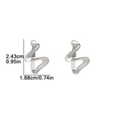 Daiiibabyyy  Y2K Irregular S Shaped Geometric Hoop Earrings for Women Punk Silver Color Twist Street Metal Earrings Jewelry Gift