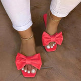Daiiibabyyy  Women's Slippers Summer New Fashion Shoes for Women Plus Size 43 Solid Bow Flat Outdoor Beach Slippers Female Zapatos Mujer