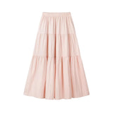 DAIIIBABYYY  -  Ins Women's Half Skirts Summer Blue Korean Fashion Casual Loose Pleated Hotsweet A-line Long Skirt Simple Preppy Female Clothes