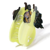 Daiiibabyyy  Y2K Cartoon Bee Pear Pattern Hairpin For Women Niche Creative Color Matching Fruit Dopamine Versatile Shark Clip Summer