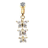 DAIIIBABYYY  -  1PC Fake Belly Button Ring Fake Belly Piercing Crown Clip On Umbilical Non Navel Fake Pircing Butterfly Cartilage Earring Clip
