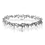 Daiiibabyyy  Crown of Thorns Party Hair Accessories Ancient Silver Jewelry Crowns for Women Head Band Bride Girls Tiaras Wedding Bridal Prom