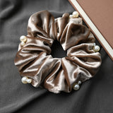 DAIIIBABYYY  -  Fashion Winter Headwear Black Velet curled edge Scrunchies for Hair Lady Elegant Hair Ties Elastic Hair  Bands Hair Accessories