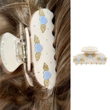 Daiiibabyyy  Blue Butterfly Hair Claw Clips for Women Medium Acrylic Jaw Clips Romantic Floral Moon Rhinestone Hair Accessories Elegant Gift