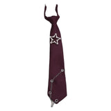 Daiiibabyyy  Simple Korean Style Star Tie Choker JK Long Necktie Academic Style Tassels Shirt Tie Daily