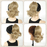 Daiiibabyyy  Synthetic Ponytail Extension Short Wave Curly Ponytail Clip in Claw Hair Extension Natural Synthetic Hairpiece for Women