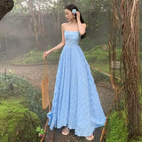 DAIIIBABYYY  -  Women Sexy Off Shoulder Backless Lace-up Elegant Party Dresses Summer Sleeveless Slim Solid Fairy Holiday Beach Maxi Dress Robe