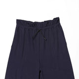Daiiibabyyy  Women's Layered Decorative Waist Casual Shorts Navy Blue Waist Drawstring Wide Leg Knee Shorts Casual Culottes For Women TSP2