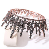 Daiiibabyyy  Baroque Retro Gothic Wedding Party Crown Rhinestone Crystal Full Round Tiaras Headband Bridal Wedding Hair Accessories