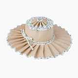 Daiiibabyyy  Plaid Print Ruffle Wide Brim Bucket Hat Foldable Sun Protection Loose Fit Summer Women Straw Hat Casual Chic Lady Sombrero