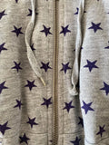 Daiiibabyyy  American Casual Cardigan Coat Women Autumn Winter New Sweatshirts Tops Vintage Printed Zipper Hooded Jacket Gray Star