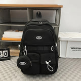 Daiiibabyyy  Backpack Simple Large Capacity Sports Travel Backpack Junior High School Leisure Backpack Tutorial Bag