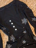 Daiiibabyyy  Y2k Aesthetics Shiner Snowflake Spring Vintage Tops Harajuku Slim Fit Grunge T-shirt Streetwear Button Casual Cropped Tshirts
