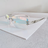 Daiiibabyyy  Korean Style Sunglasses for Women Rectangle Shape Rimless Y2K Hot Sexy Women's Sun Glasses Rhinestone Outdoor Sunglass