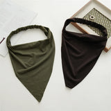 Daiiibabyyy  New Fashion Bohemian Solid Color Hair Scrafs Turban Headband Sweet Cotton Headscarf Triangle Bandanas For Women Hair Accessories
