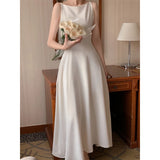 DAIIIBABYYY  -  Elegant White Midi Dress Women Vintage Party Prom Spaghetti Strap Black Dresses Korean Formal Occasion Bodycon Vestidos