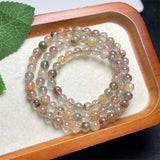 DAIIIBABYYY  -  6MM Natural Colored Rutilated Quartz Triple Circle Bracelet Reiki Healing Fengshui Stone Fashion Jewelry For Women Holiday Gift