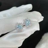 Daiiibabyyy  Romantic Sparkling Zircon Snowflakes Stud Earrings for Women Girls Sweet Cute Elegant Earrings Daily Wearing Jewelry Accessories