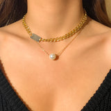 DAIIIBABYYY  -  Baroque Simulated Pearls Long Tassel Pendant Necklace For Women Beaded Link Chain Necklace  Trend Lariat Wedding Jewelry