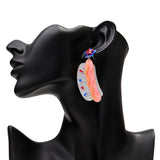 Daiiibabyyy  Funny Glitter Acrylic Hamburger Hot Dog Long Dangle Earrings Cute Bread Star Drop Earring Creative Jewelry Gifts