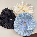 DAIIIBABYYY  -  Ballet style pleated lace double-layer satin large intestine headband oversized meatball hairrope hair tie rubber band headband