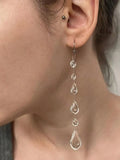 Daiiibabyyy  Ins Transparent Dewdrop Series Earrings Handmade Water Drop Tassel Earrings Fashion Personalized Jewelry for Women Holiday
