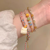 DAIIIBABYYY  -  Chinese Style Lion Hand Woven Bracelets Comfortable Colorful Rope Stackable Wrist Chain Elegant Braide Bangle Adjustable Jewelry