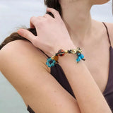Daiiibabyyy  Boho Adjustable Bracelet for Women,Natural Stone & Copper Handwoven Beaded Jewelry Gift