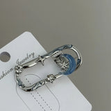 Daiiibabyyy  Y2g Blue Silver Alloy Barrettes Simple Girl Five-Pointed Star Metal Duckbill Clip Bang Clip Side Clip Hair Accessories New