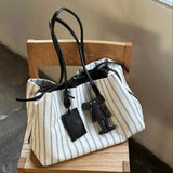 Daiiibabyyy  New Canvas Multi-Compartment High-Capacity Tote Bag Zipper Stylish Versatile Minimalist Summer Shoulder Strap