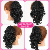 Daiiibabyyy  12inch Short Ponytail Extension Classic Loose Curly Wavy Claw Clip Pony tails Synthetic Hair Extensions Hairpieces for Women