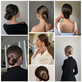 Daiiibabyyy  Synthetic Chignon Wig Hair Bun Extensions Retractable Bun Hairpiece Straight Donut Chignon Updo Hair for Women All Occasions Use