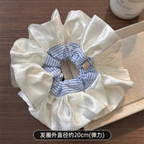 Daiiibabyyy  Elegant Ballet Satin Surface Wide Scrunchie Hair Band For Women Girls Sweet Hair Ornament Rubber Band Fashion Hair Accessories