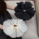 Daiiibabyyy  1pc Extra Large Pleated Double-Layer High-End Scrunchie, Elegant Fashion Hair Tie Suitable For Daily Commute, Casual, Romantic,