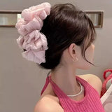 Daiiibabyyy  Women's Claw Clips Korean Version Kawaii Hair Clips Half Tie Hair Horizontal Clip Hair Clip Sweet Style Hair Accessory Pink Clip