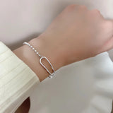 Daiiibabyyy Silver Color Beads Bracelet for Women Gilr Gift Korean Elegant Splice Jewelry Dropshipping Wholesale