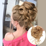Daiiibabyyy  Synthetic Hair Bun Chignon Messy Curly Hair Band Elastic Scrunchy False Hair Pieces For Women Hairpins Black Brown